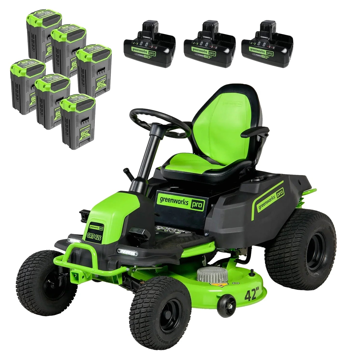 Greenworks 60V 42-Inch Cordless Battery CrossoverT Riding Lawn Mower