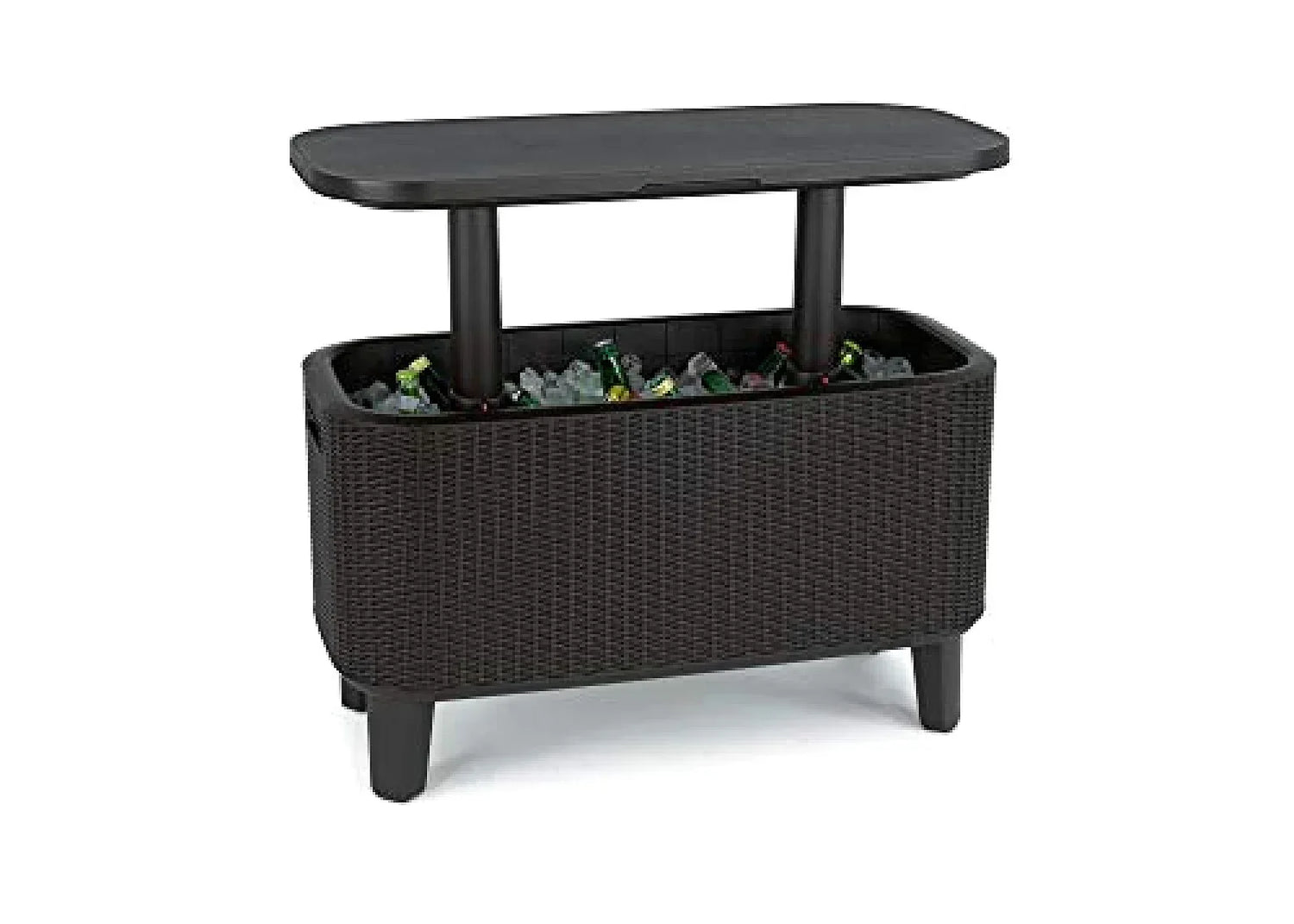 Keter Bevy Bar 2-in-1 Pop-Up Outdoor Cocktail Table & 15.85 Gallon Cooler, Anthracite Grey