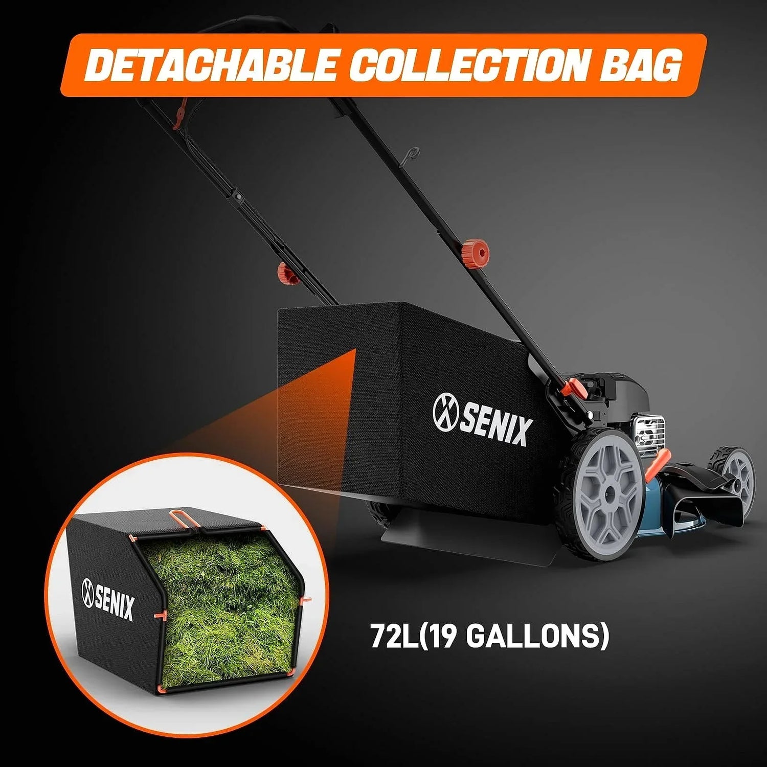 SENIX LSSG-H2 22-Inch Self-Propelled Gas Lawn Mower with 163cc 4-Cycle Briggs & Stratton Engine