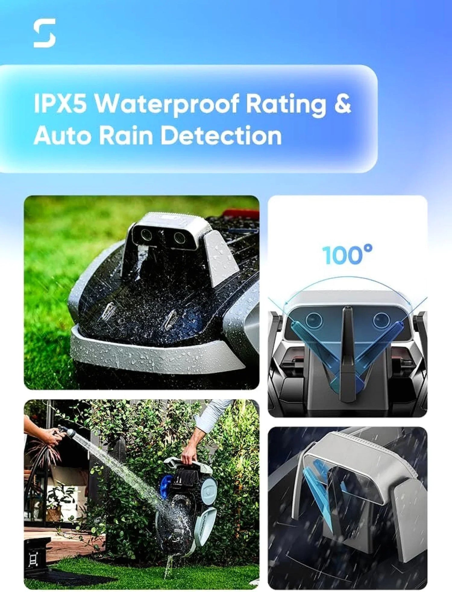 Sunseeker V3 Robotic Lawn Mower with AI Vision and Wireless Smart Navigation