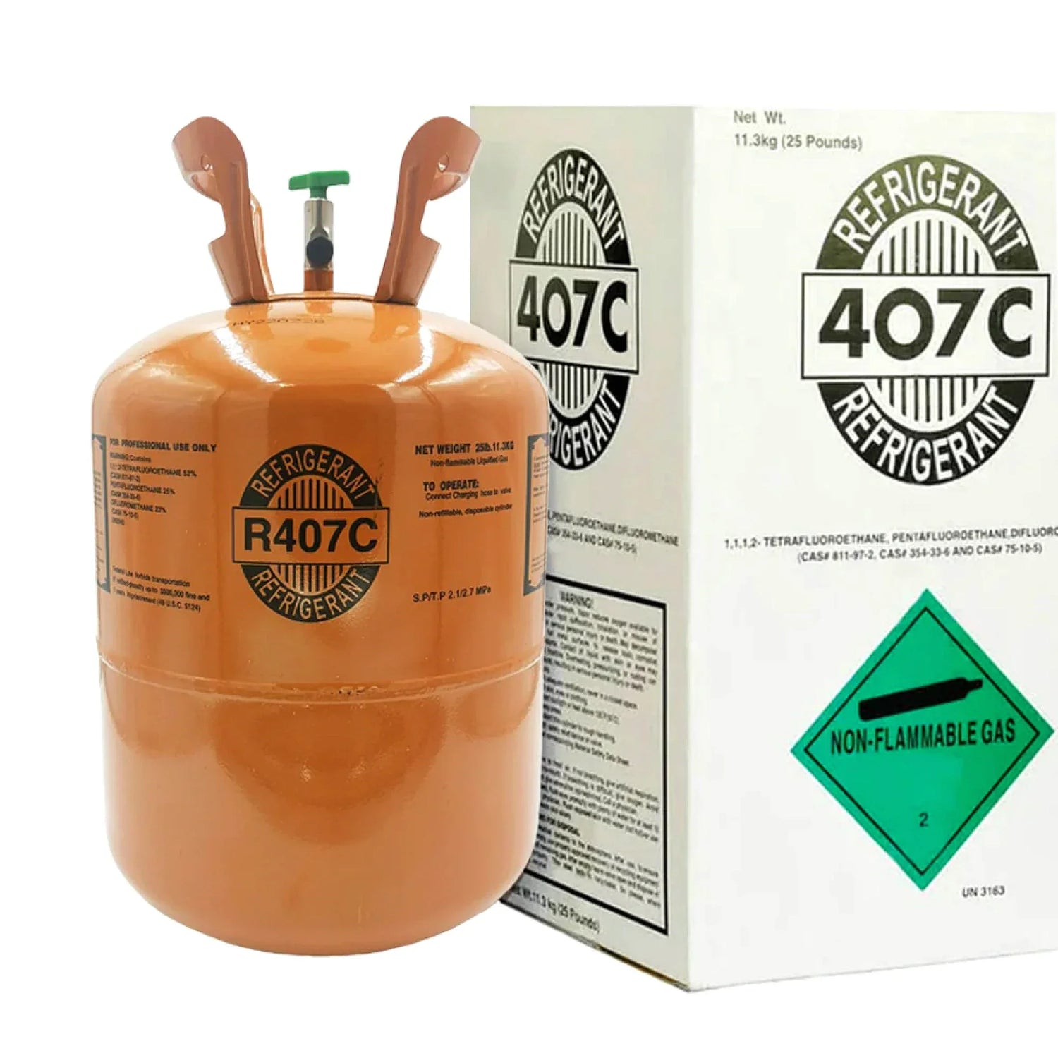 25 lb R407C Refrigerant Gas for AC, Heat Pump, and Refrigeration Systems