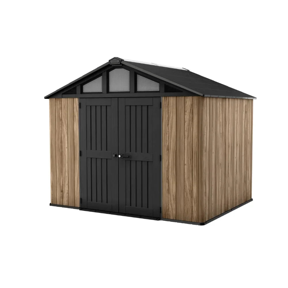 Keter Stronghold Resin Storage Shed, Graphite, 10×8 Feet