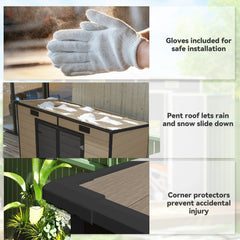 Outsunny 8’×4′ Outdoor Storage Shed Light Brown Resin