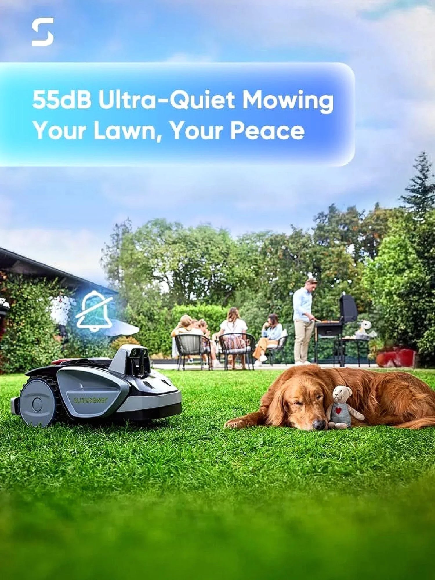 Sunseeker V3 Robotic Lawn Mower with AI Vision and Wireless Smart Navigation