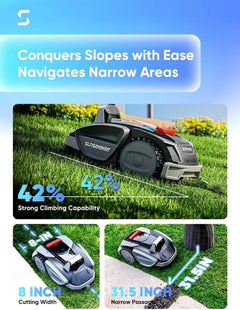 Sunseeker V3 Robotic Lawn Mower with AI Vision and Wireless Smart Navigation