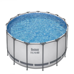 Bestway Steel Pro MAX 10 Foot x 30 Inch Round Metal Frame Above Ground Outdoor Backyard Swimming Pool Set with 330 GPH Filter Pumps