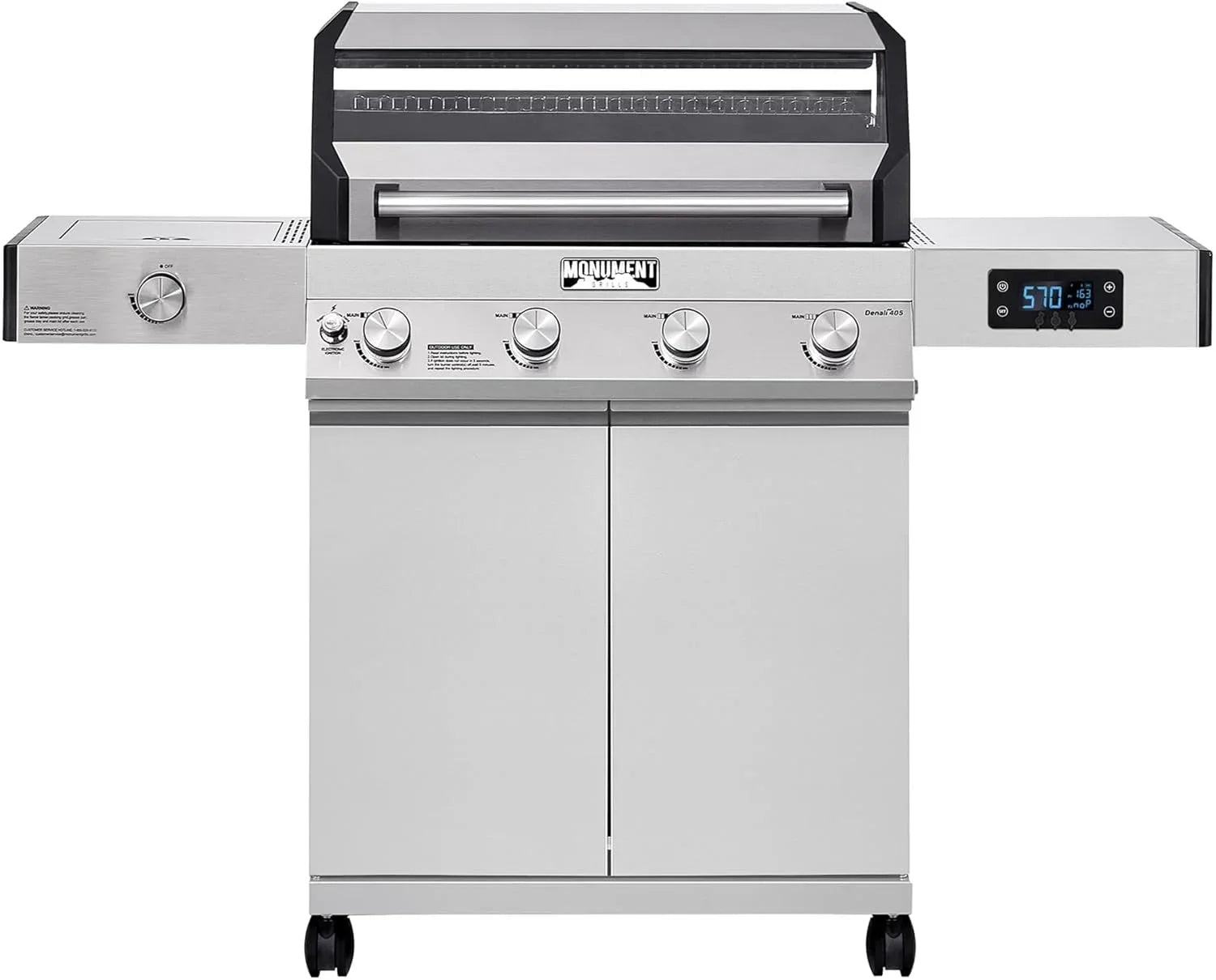 Monument Grills Eminence 405 |Tech Stainless Propane Gas Grills Eminence 405 & Cast Iron Cooking Plate